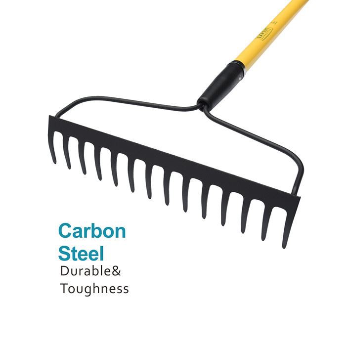 garden metal rake head with 14 tines